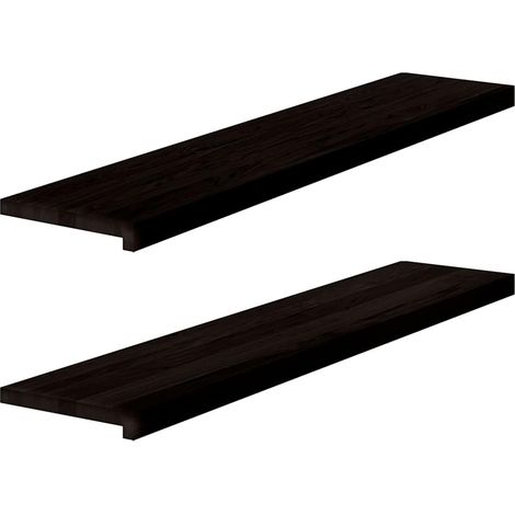 Marches d'escalier 2 pcs,Tapis d'escalier marron foncé 120x30x2 cm chêne massif CFW581122 (1/5)