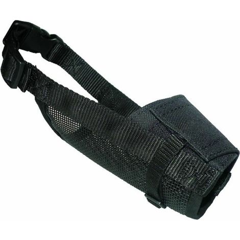 YAGO Museliere en Nylon Noir pour Grand Chien, Partie Museau avec Filet Respirant et Reglable