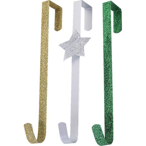 Crochet métallique pour couronne de Noël, à suspendre à une porte (1/5)