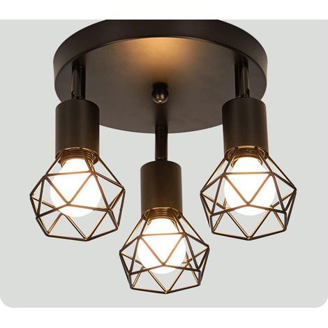 de Plafonnier chambre ampoule vintage E14 lumière chaude idéal pour salle à manger couloir entrée. (1/5)