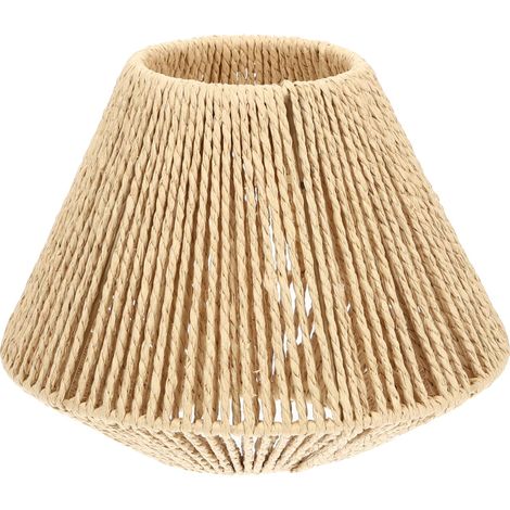 Abat-jour tissé de style vintage Couverture rustique pour lampadaire Abat-jour tissé à la main pour la maison Intérieur Salle à manger avec éclairage doux et atmosphère chaleureuse (1/5)