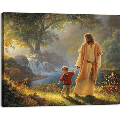 Quadro Gesù Mano Decorativo Religioso Cornice 40x60 cm (1/5)