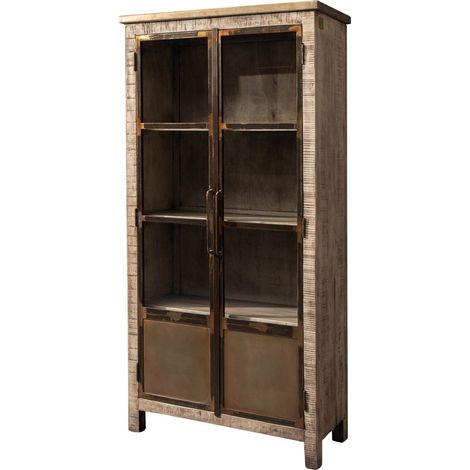 vetrina in legno di Mango 90x40x180 marrone laccato HEAVY INDUSTRY 241