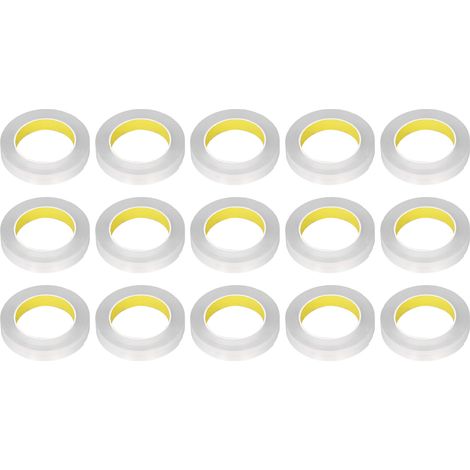 15 Rouleaux Ruban Adhésif Double Face Transparent 0,1mm Épais 20mm Large 5m Long Installation Résistant (1/5)