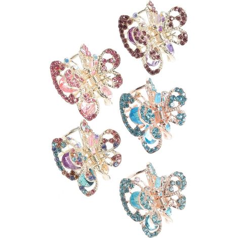5 Stück Strass Haarspangen aus Legierung mit Rutschfestem Kleiner Klauen Design für Mädchen und Sicherer Halt für Alltag und Besondere Anlässe Zufälliger Stil (1/5)
