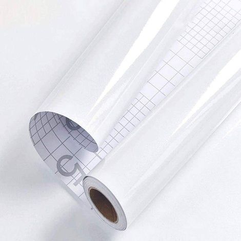 Papier Peint - OUTAD - Adhésif Blanc Brillant - 60x300cm - Imperméable - Lavable (1/4)