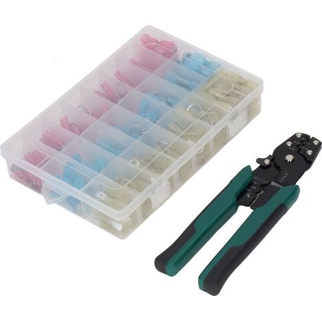 Pince à sertir automatique avec réglage, kit de connecteurs électriques isolés, outil de sertissage à cliquet pour fils AWG 22-10 (1/5)