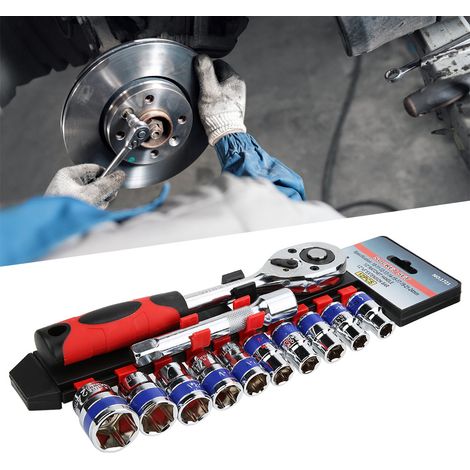 Jeu de 12 douilles hexagonales (1/2 po) : clés, porte-douilles, tailles 10, 11, 12, 13, 14, 15, 17, 19, 21 et 24. Outils combinés en acier CR-V. (1/5)