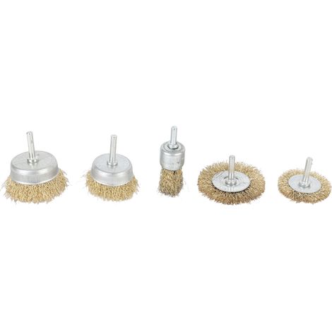 Ensemble de 5 brosses métalliques (en forme de stylo, en forme de bol, pour perceuses électriques et meuleuses d'angle) (1/5)