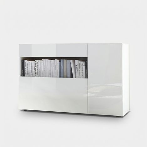 Madia buffet moderno da salotto con cassetto e anta Oxford - Bianco