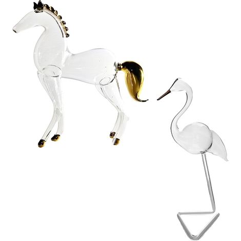 Oggetti per la casa collezione cavallo cigno cicogna set da 2 in vetro soffiato made in Italia particolare (1/5)