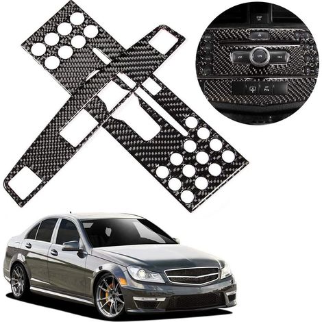 Classe C W204, Classe C W204, W204, Adesivo decorativo per pannello di navigazione della console centrale dell'auto in fibra di carbonio per la sostituzione della Classe C W204 2005-2012 (1/4)