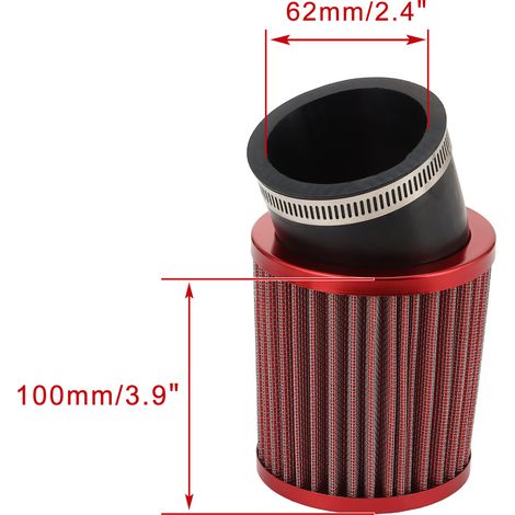 Karting rouge compatible avec moteur Predator GX160 GX200 de 6,5 CV, filtre à air 212 cm3 de 62 mm (1/4)