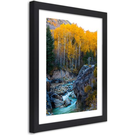 Quadro con cornice, Un ruscello nella foresta - 40x60 (1/5)