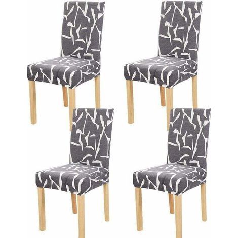 4 Pieces Dining Chair Covers Stretch Chair Cover Removable Washable Elastic for Universal Fit- (1/4)