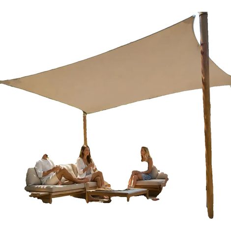 Vela de sombra, tejido Oxford, protección UV, color topo. (1/2)