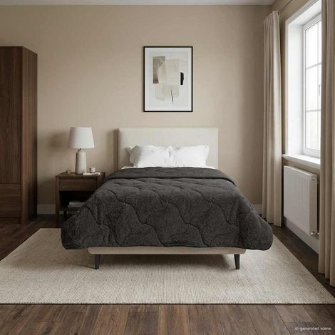 vidaXL Full Year Duvet Quilted Anthracite 135 x 200 cm