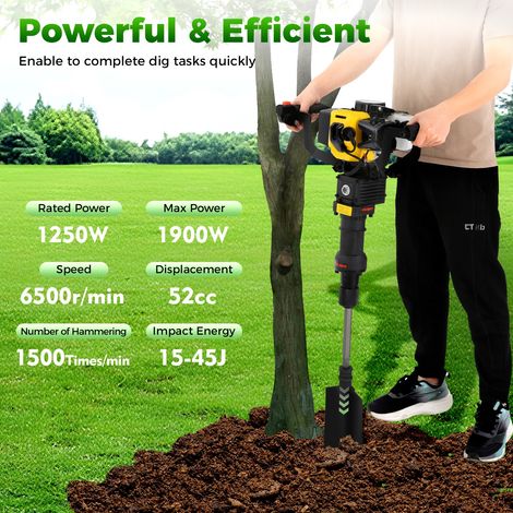 2-Stroke 33CC Gas Power Excavator Shovel Tree Pit Digger Drill Machine 6500 RPM