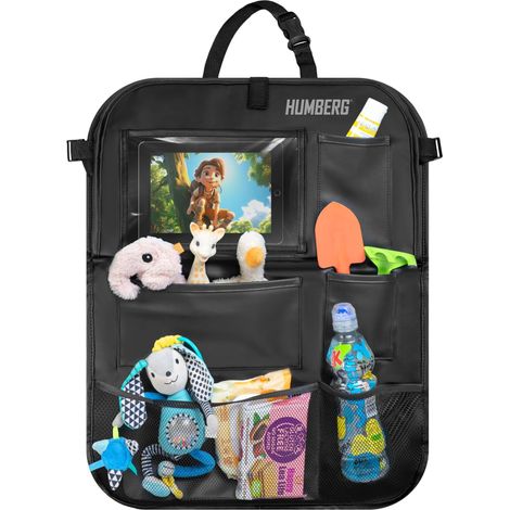 Organiseur de siège de voiture, organiseur de siège arrière, pour plateau, avec table pliante, protection de siège arrière pour enfants, 61 x 47 cm (1/5)