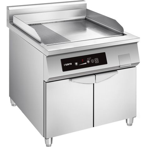Plancha induction - Plaque mixte - Température 80-300°C - 10 kW - Commande tactile - Saro