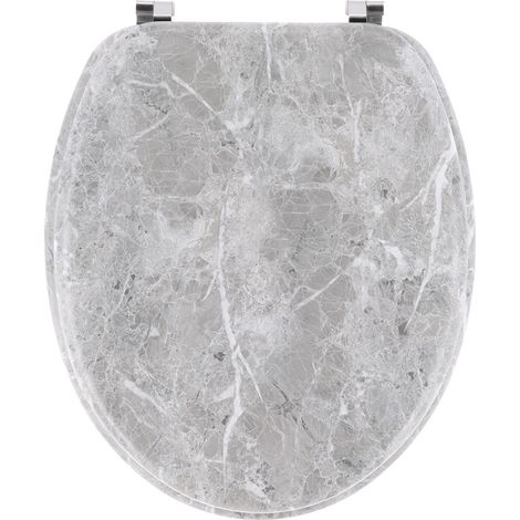 Abattant wc bois moule 18 pouces attaches acier inoxydable - facon marbre - Tendance (1/5)