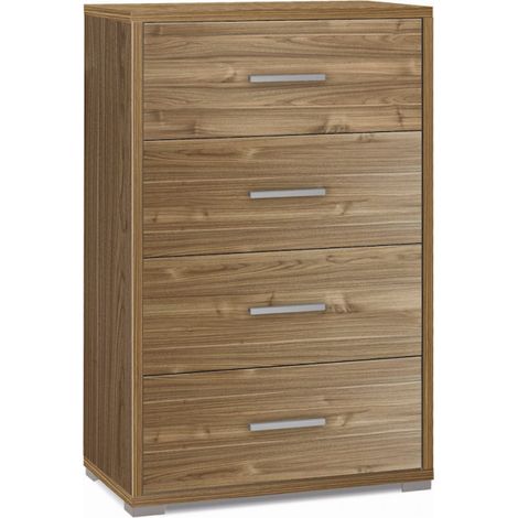 Mueble móvil con 4 cajones 71L x 41P x h110 – Acabado en madera nogal – Sarmog