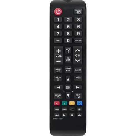 Télécommande universelle de remplacement pour TV Samsung LCD AA59-00786A, compatible téléviseur, télécommande TV Samsung, noir, infrarouge, commande à distance, accessoire TV. (1/4)