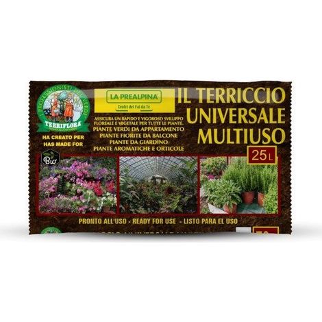 terriccio universale multiuso per piante verdi e fiorite euroterriflora 25 litri