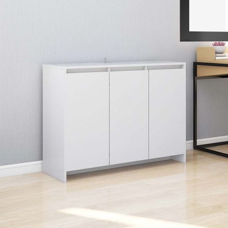 vidaXL Aparador de madera contrachapada blanco 102x33x75 cm (1/5)