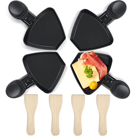 Poêlon Raclette Triangulaire, Lot de 4 Coupelles Antiadhésives (1/5)