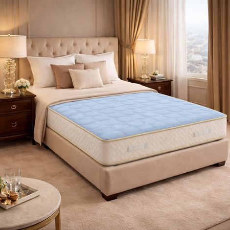 Matelas 140x200  - Hauteur 20 cm Soutien Souple et Durable Haute Densité 35 kg/m³ – 2 Faces de Couchage (Face Bleue Design) – Certifié CertiPUR & OEKO-TEx – Modèle Nuit Calme Bleu