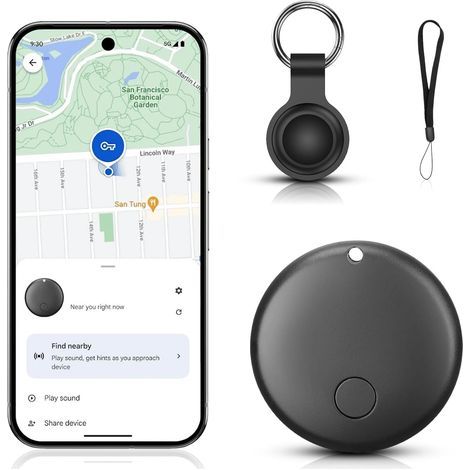 Traceur GPS Android compatible avec l'application Google's Find Hub, mini traceur d'air Android avec étui de protection, étanche IP67, traceur GPS Android pour valise, portefeuille, bagages (1 pièce) (1/5)