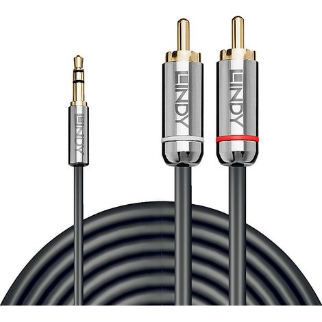 Lindy 35337 Audiokabel 10 m 3,5 mm 2 x RCA Anthrazit