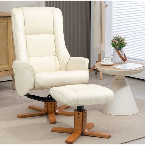 Relaxsessel mit Fußstütze, Wippfunktion, hohe Rückenlehne, cremefarben HAVRYA (1/5)