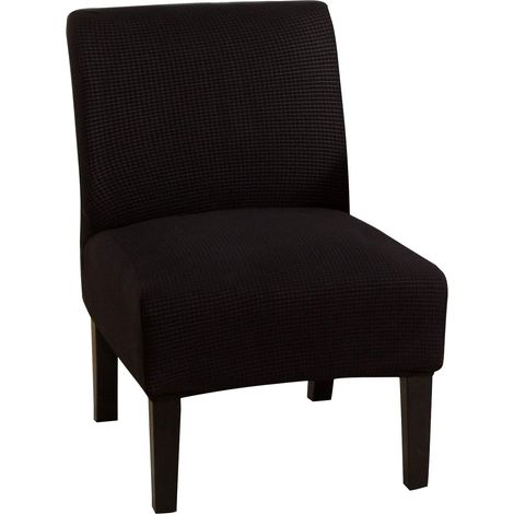 Stretchable and removable armless chair covers for home and hotel use (black, knitted) (1/5)