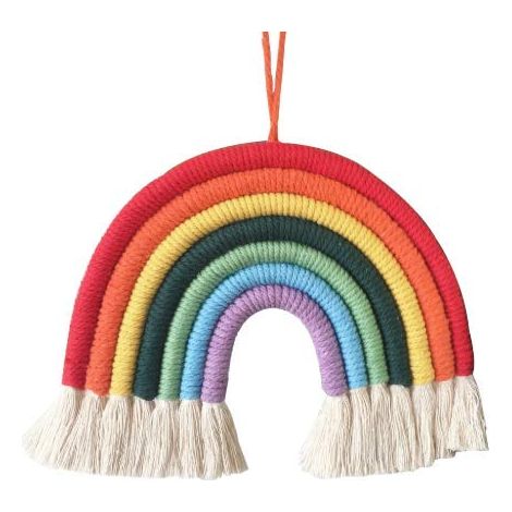 MINKUROW Regenbogen-Wand-Dekor, Makramee, Boho, für Kinderzimmer, Kinderzimmer (1/5)