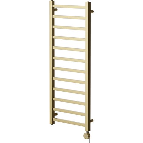 Blaine Colore Brushed Brass 1200mm x 500mm Straight Digital Thermostatic Electric Heated Towel Rail (1/5)