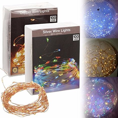 40 leds feste Batterie Girlande Kupferdraht Kabel Licht white warm 2,05m