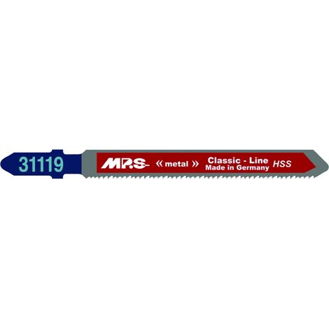 Lame de scie sauteuse MPS 31119 à denture progressive 23-18 TPI pour la découpe du métal