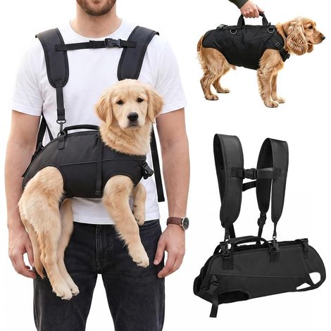 Harnais de transport réglable pour chien avec poignées (1/5)