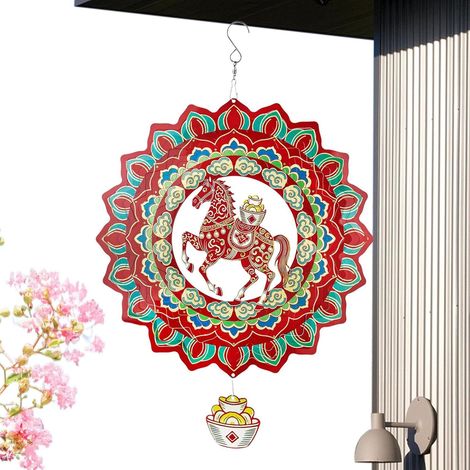 Carillon De Cheval - 29.4 Cm Acier Inoxydable Décor du Nouvel an Chinois - (1/5)