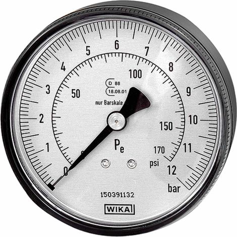 Riegler Manometer ø 80 mm, ungeeicht, G 1/4, Anschluss hinten (1/2)