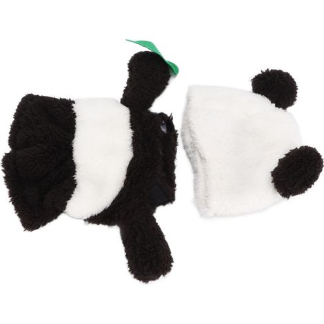 Déguisement de panda pour animaux de compagnie, idéal pour Halloween. Design doux et raffiné. Costume de Noël pour chien avec bonnet, pour chiens de petite et moyenne taille (M). (1/5)