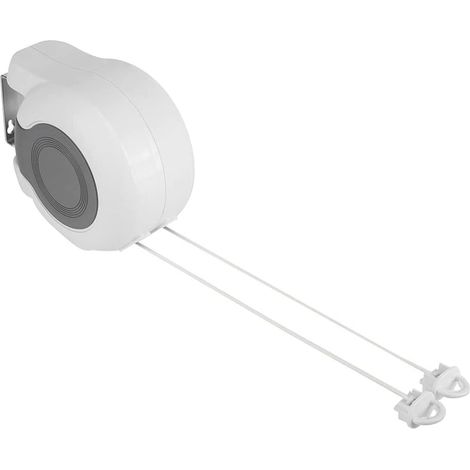 Corde a Linge Retractable Etendoir Linge Extensible Exterieur, Etendoir Linge Séchoir à Linge Rétractable à Fixation Murale Double pour Intérieur et Extérieur 26 m (2 x) (1/5)