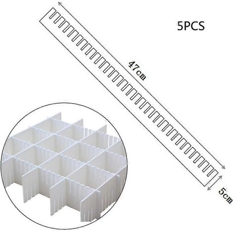 Schubladeneinteiler, Schubladenorganizer, 5-teiliges DIY-Kunststoffgitter, verstellbare Kunststoffeinteiler, Haushaltsaufbewahrung, Make-up