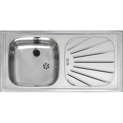 Reginox Alpha10 Kitchen Sink 1.0 Single Bowl Inset Stainless Steel Basket Waste (1/4)