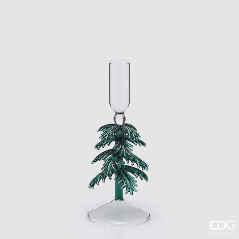 EDG Enzo De Gasperi Portacandela Pino Verde H20 Ø8 cm – Decorazione di Natale (1/2)