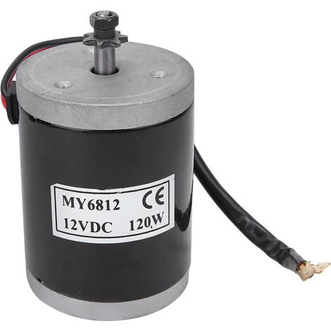 Moteur à balais MY6812 12V 120W haute vitesse avec poulie pour scooter et vélo électrique