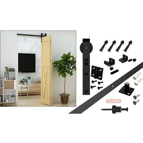 Kit de quincaillerie for Porte coulissante Pliante de 1,6 m, 1,8 m, 2 m, 2,5 m, for Porte de Grange, Placard, Accessoires(5FT) (1/5)