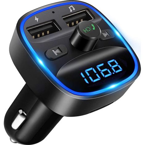 Transmetteur FM Bluetooth - Pour Autoradio - 2 Ports USB - Lecteur Carte SD et Clé USB - Kit Mains Libres - Fréquence 87,5 à 108,0 MHz - 1 Pièce (1/5)